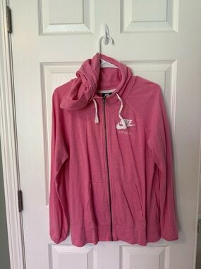 Nike Pink Full-Zip Hoodie Jacket with Drawstring